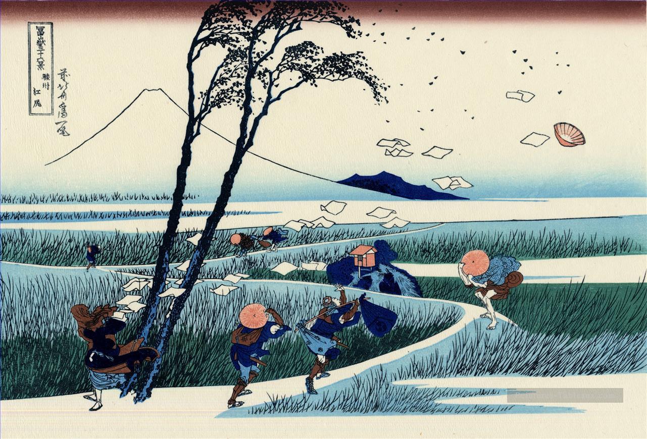 Ejiri dans la province de Suruga Katsushika Hokusai ukiyoe Peintures à l'huile